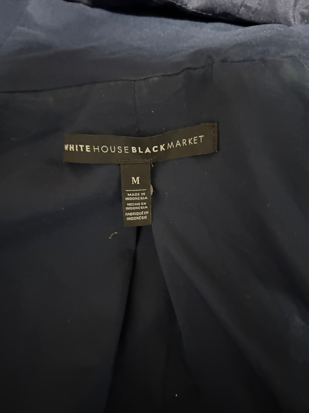 White House Black Market Navy Hooded Trench Coat - Picture 5 of 5